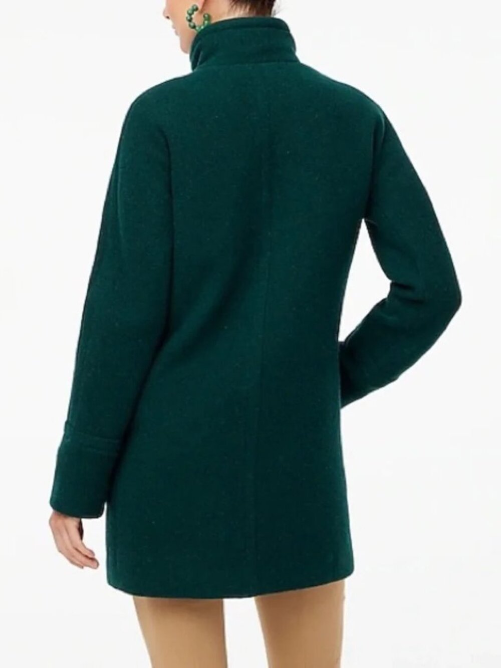 J. Crew - City Coat - Cocoon, Wool Blend, Deep Forest Green - Picture 3 of 6